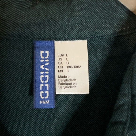 H&M Dark Green Button Up - Men’s Large - Picture 3 of 3
